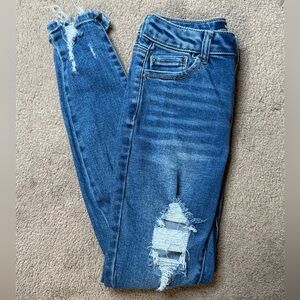Wax Jean Blue Skinny Distressed Denim